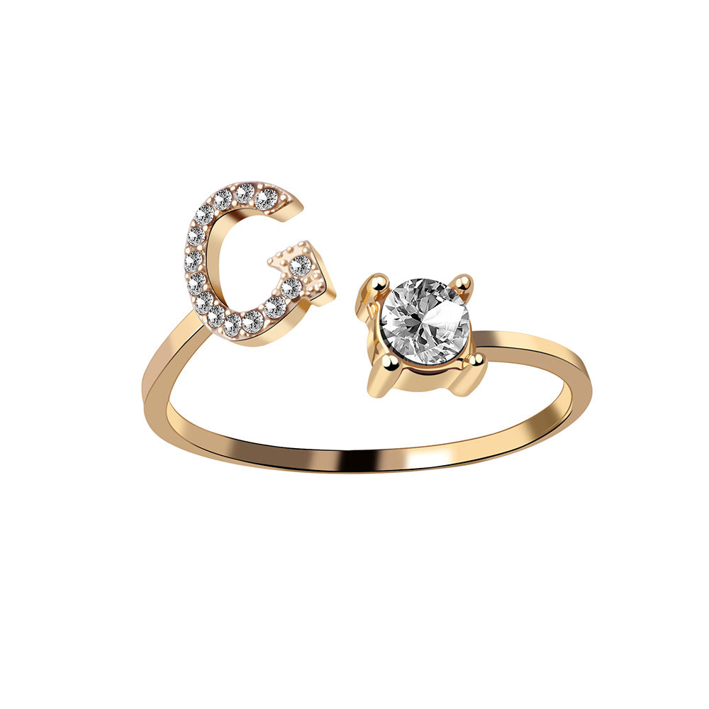 Adjustable initial ring – Gold / G