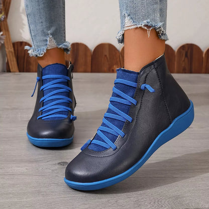 Faux Leather Ankle Boots – Lace-Up — view 24