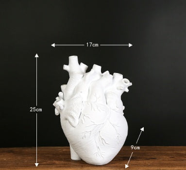 Anatomical Heart Resin Vase – White