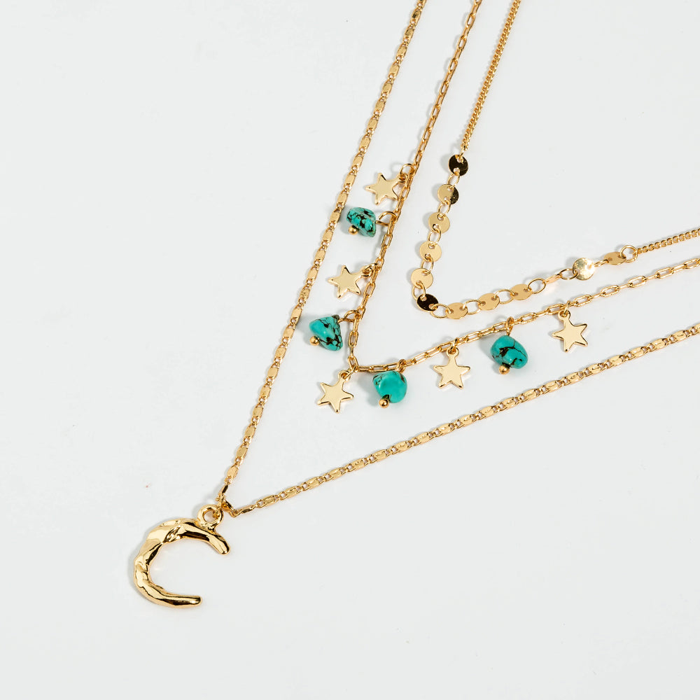 Layered Moon and Star Necklace – view 4