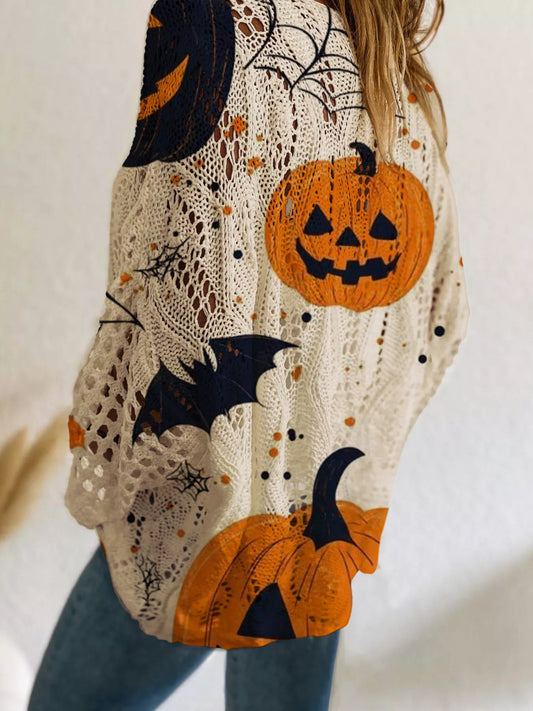 Halloween Pumpkin Cover-Up — Openwork Knit — product photo 2 | Organic Truth