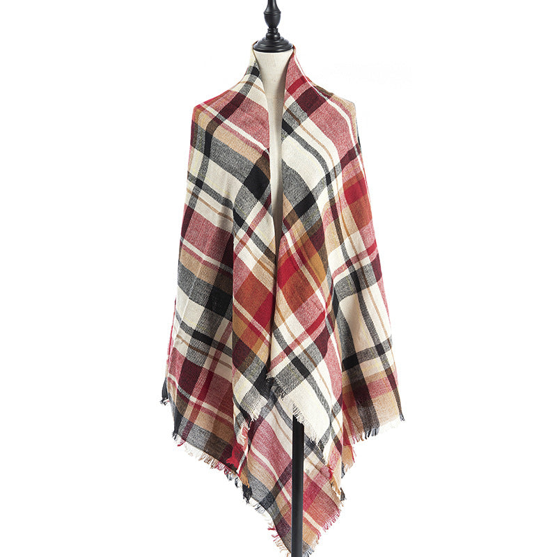 Plaid Square Blanket Scarf – 55 × 55 in – view 6