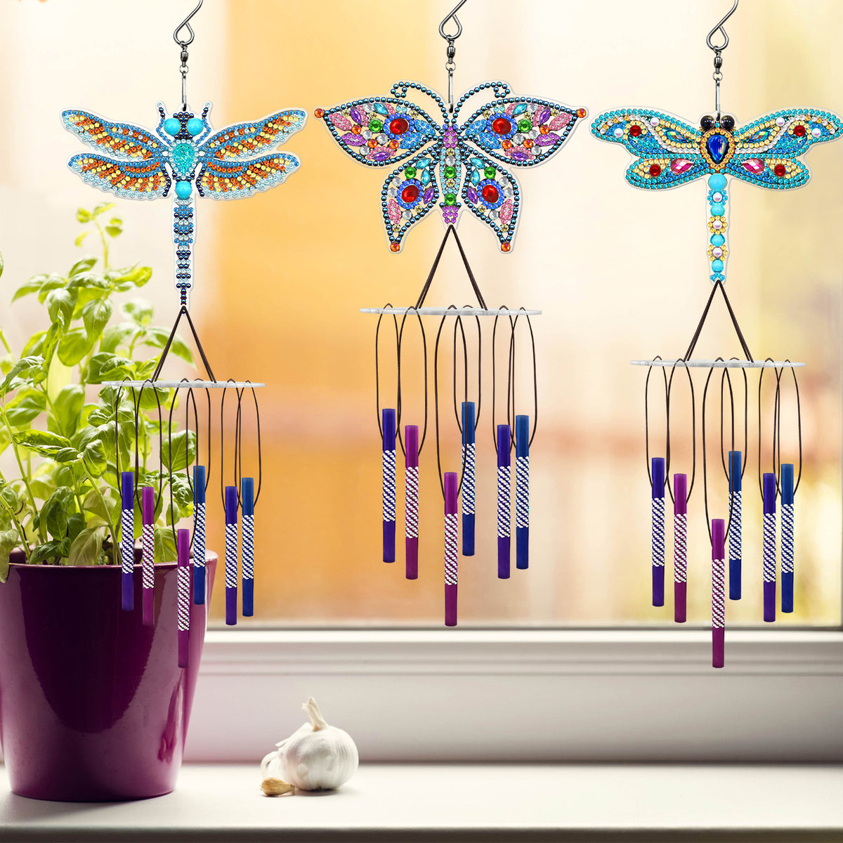 DIY Diamond Painting Suncatcher Wind Chime — product photo 1 | Organic Truth
