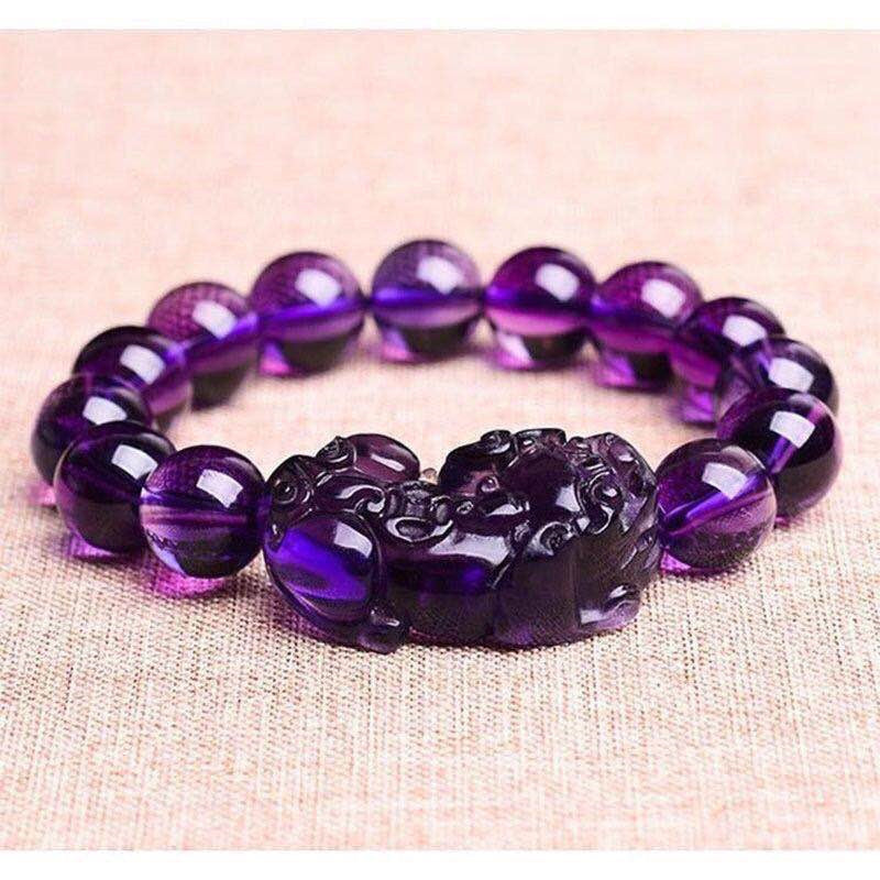Violet Glass Pixiu Bead Bracelet – Festival Stack — product photo 3 | Organic Truth