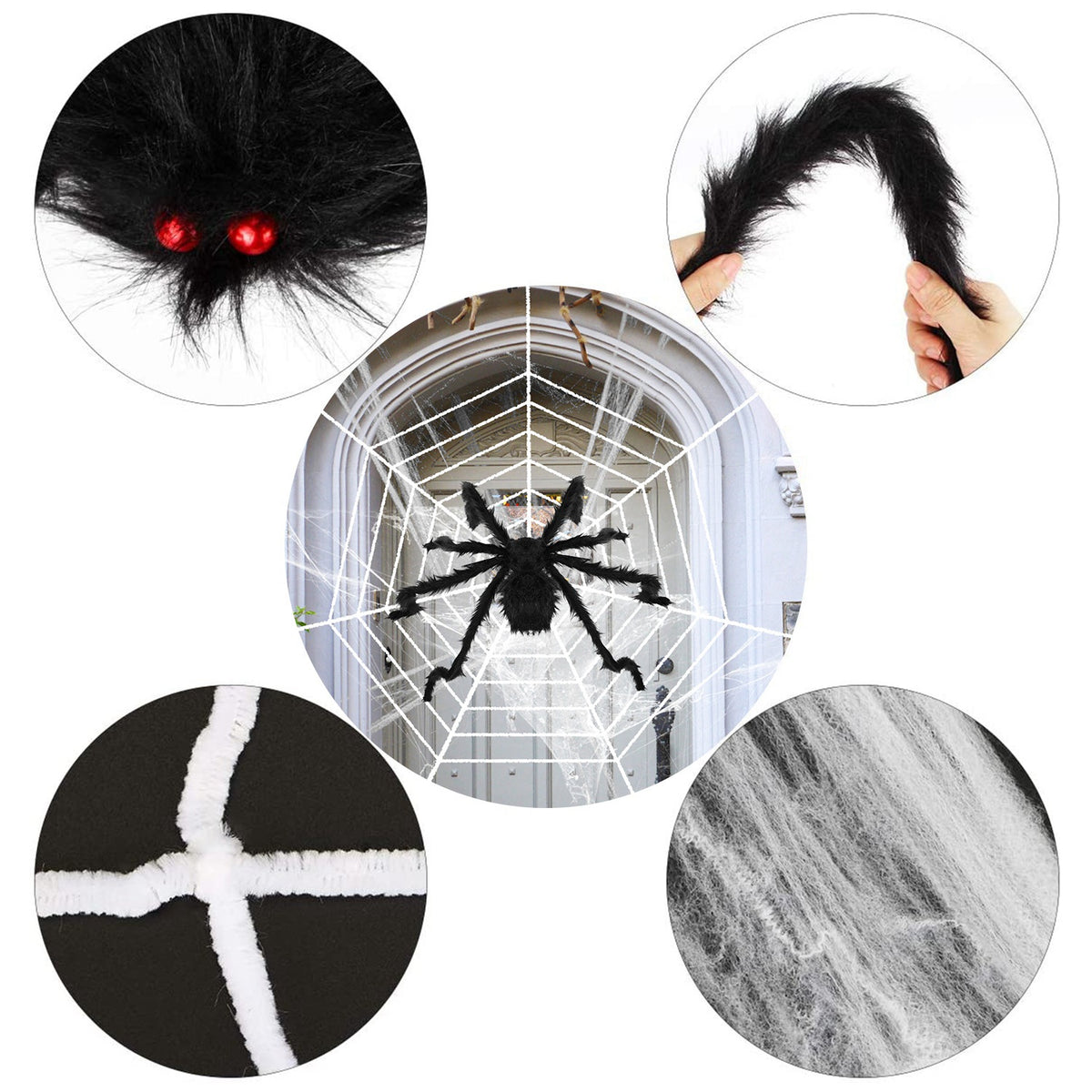 Halloween giant spider with web – detail view 4