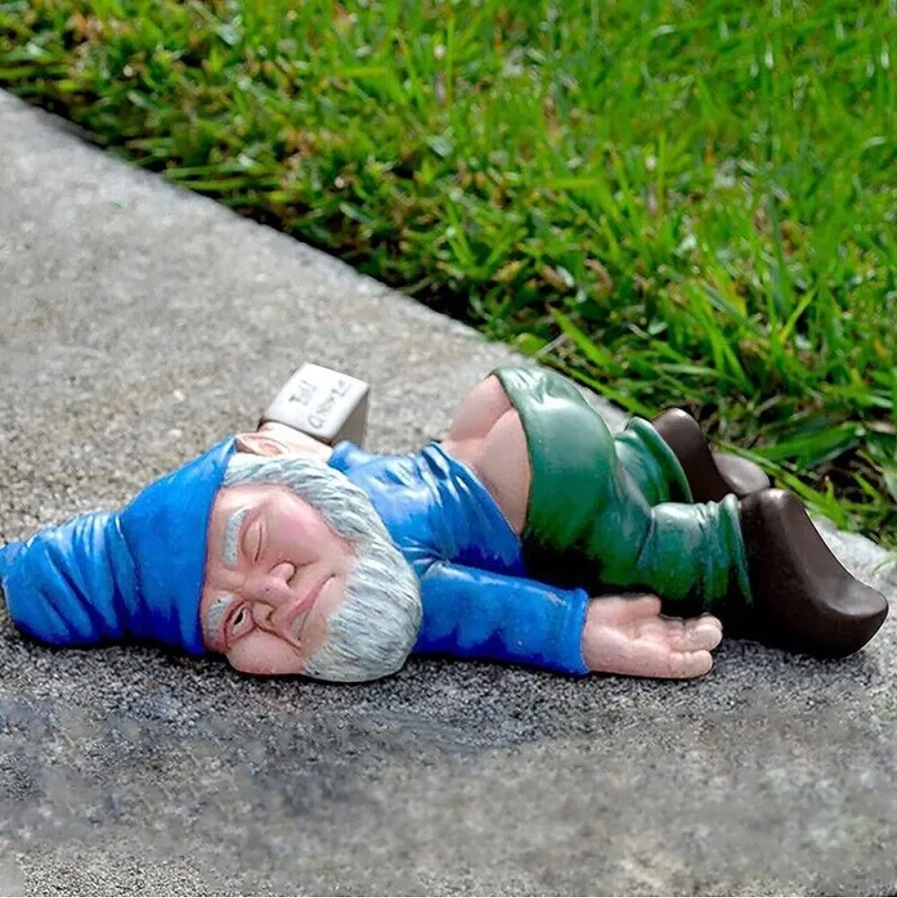 Sleepy Garden Gnome Statue – 6 in