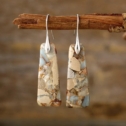 Stone & Copper Drop Earrings — product photo 2 | Organic Truth