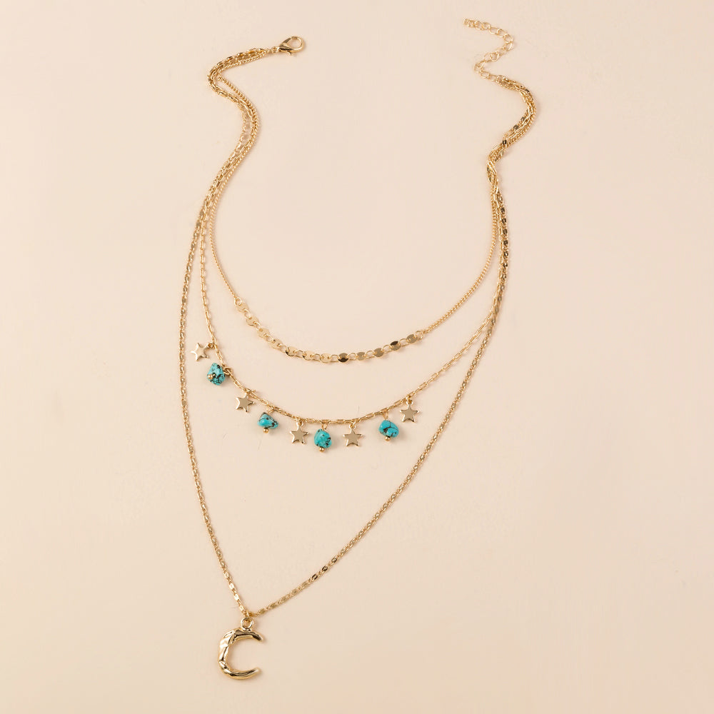 Layered Moon and Star Necklace – view 5