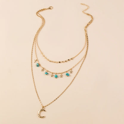 Layered Moon and Star Necklace – view 5