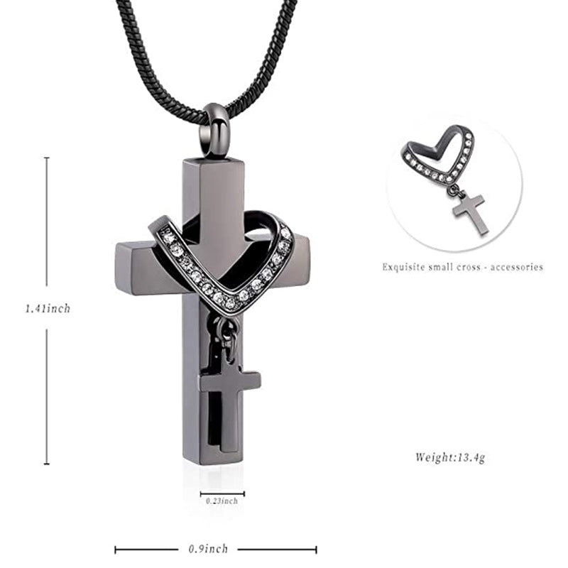 Double cross urn necklace – detail view 2