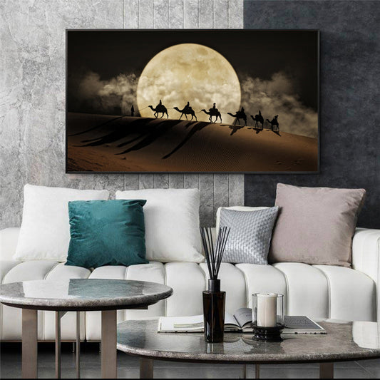 Desert Full Moon Canvas Wall Art – Celestial Print – view 2