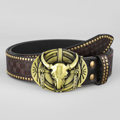 Longhorn Studded Western Belt – 4 Buckle Styles – view 8