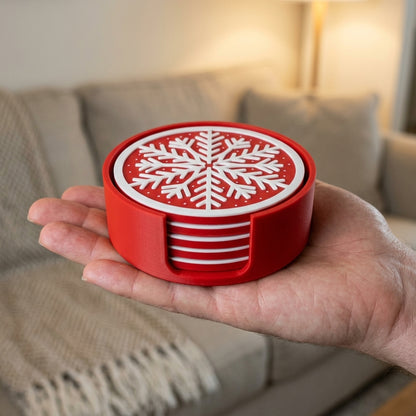 Snowflake coaster set with holder – detail view 2