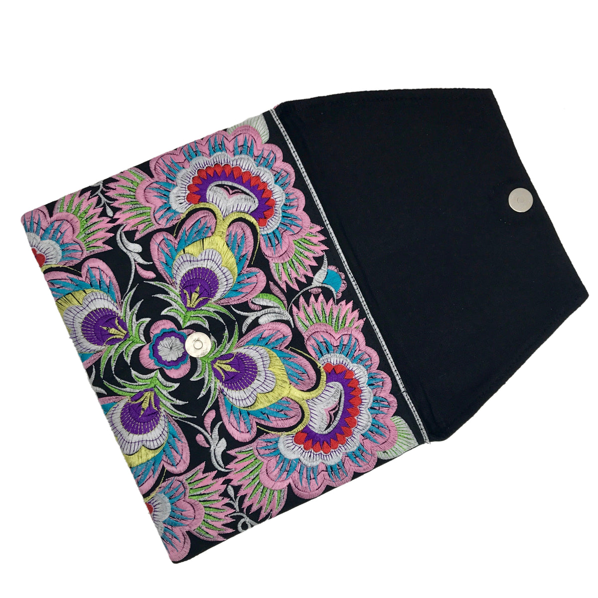 Organic Truth | Embroidered Flower Clutch-2