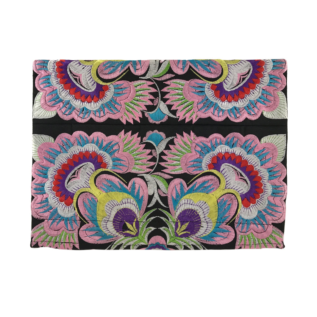 Organic Truth | Embroidered Flower Clutch-1