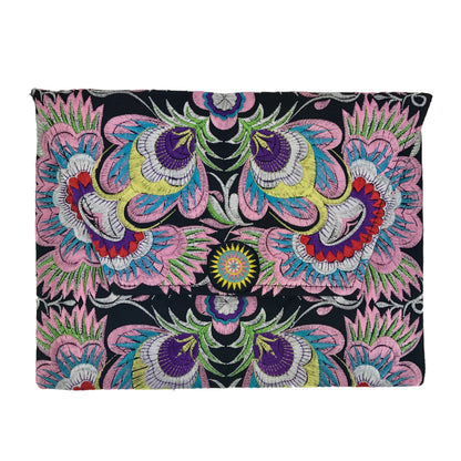 Organic Truth | Embroidered Flower Clutch-0